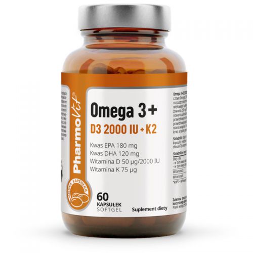 Pharmovit Omega 3 + D3 2000 IU + K2 60 k Pharmovit Omega 3 + D3 2000 IU + K2 60 k
